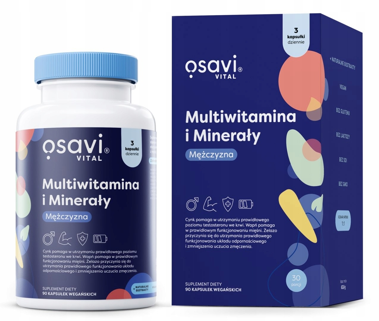 MULTIVITAMÍN PRE MUŽOV ENERGIA IMUNITA 90 KAPSÚL VEGE OSAVI – komplex vitamínov, minerálov a rastlinných extraktov