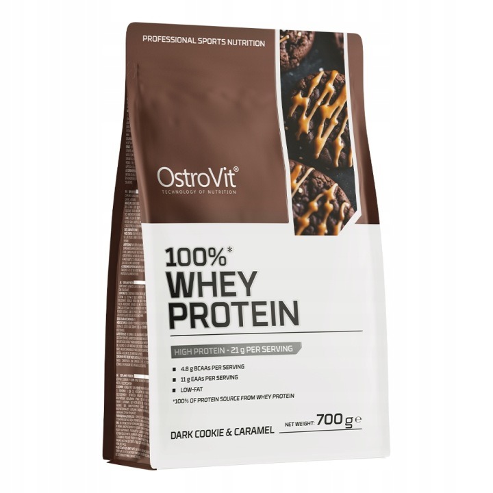 OstroVit 100% srvátkový proteín 700 g WPC 80 – tmavé sušienky s karamelom
