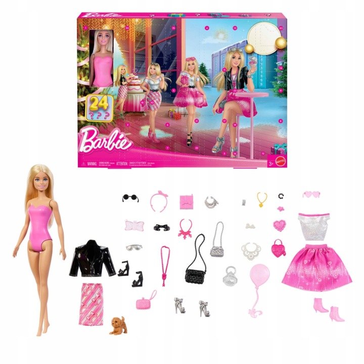 Barbie JFL63 módny adventný kalendár 2025 s bábikou