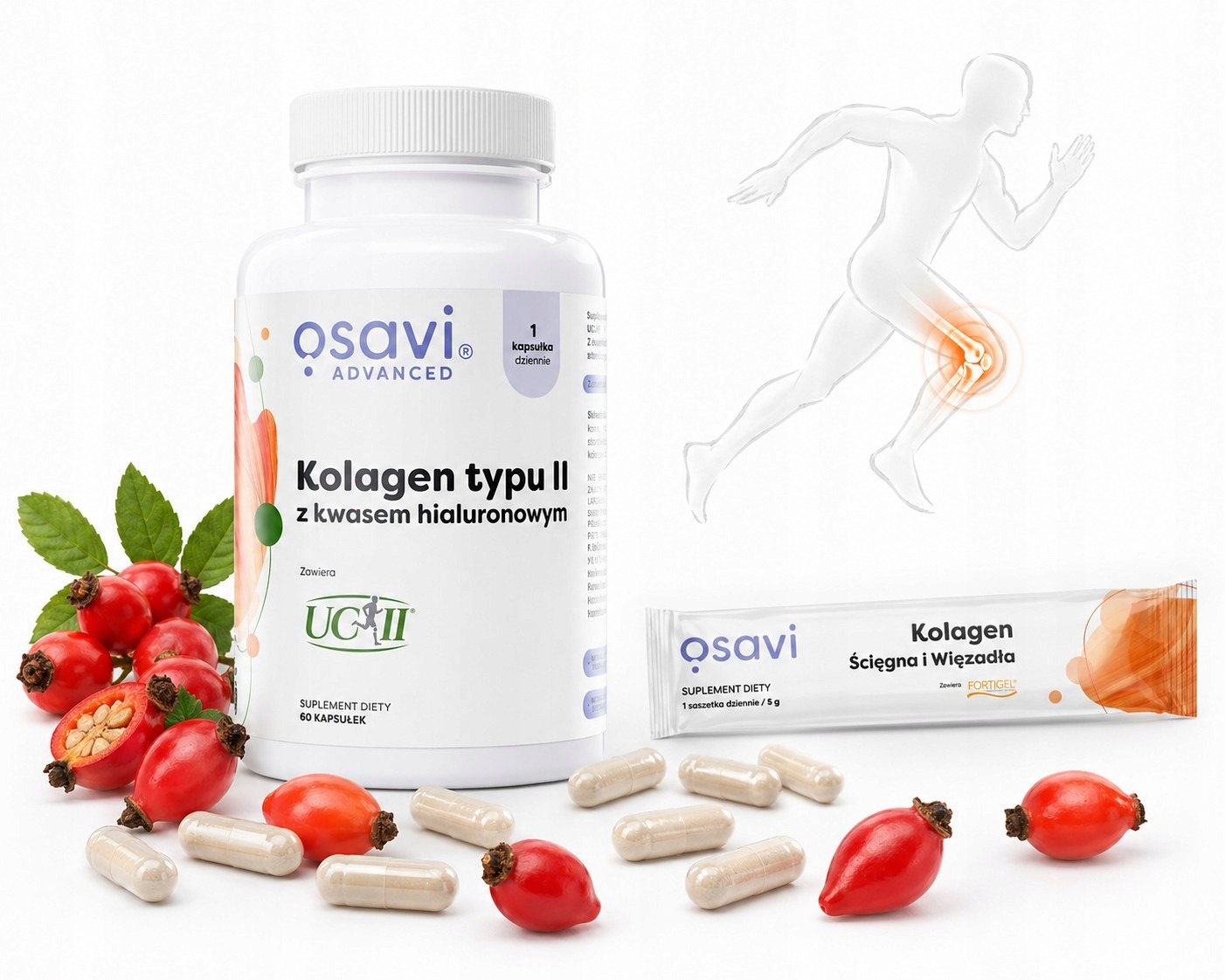 Kolagén typu II UC-II 40 mg + Kyselina hyalurónová 100 mg + Vitamín C, Osavi, 60 kapsúl