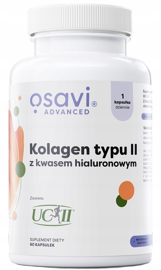 Osavi Kolagén typu II UC-II 40 mg s kyselinou hyalurónovou a vitamínom C – 60 kapsúl pre zdravé kĺby a chrupavky