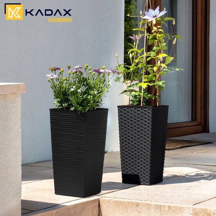 Čierna vysoká nádoba Kadax K3036 s vložkou 57 cm