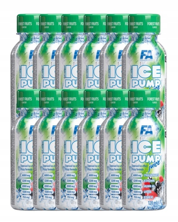 FA ICE PUMP Juice Shot 12x120ml – energetický predtréningový gél s lesným ovocím