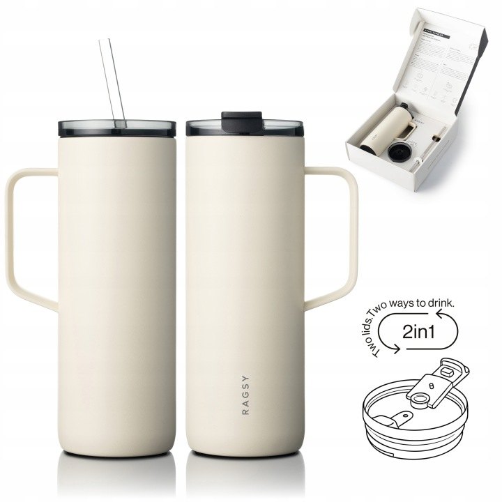 Ragsy MOSHI Tumbler s dvoma vekami, 600 ml s keramickým vnútrom