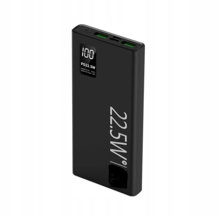 Powerbanka 30000 mAh 22,5 W PD QC USB-C USB-A rýchlonabíjacia slim čierna