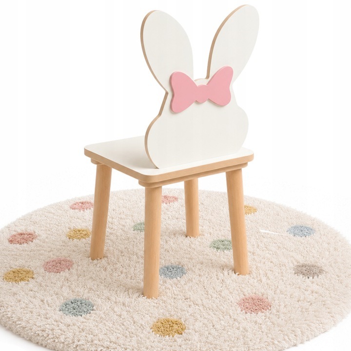 PlayPals Furniture Pucek biela detská stolička Králik, 27 cm