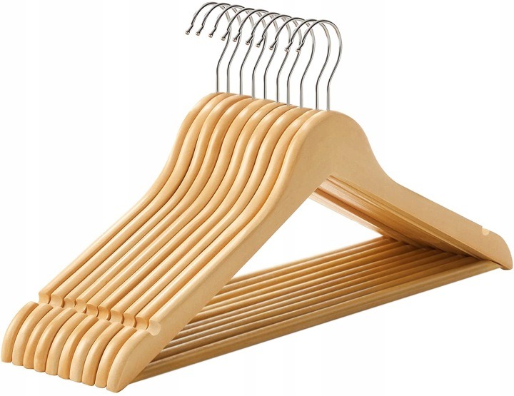Drevené vešiaky Gockowiak Rondo, svetlohnedé, 44,5 cm, sada 10 kusov