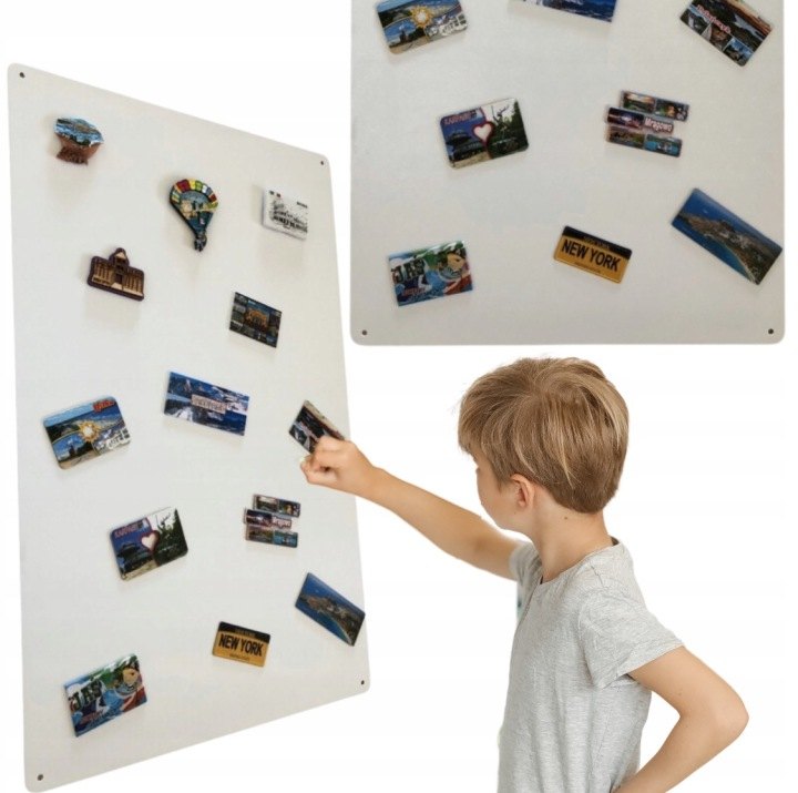 Biela magnetická tabuľa STALFORM 80 × 50 cm z ocele