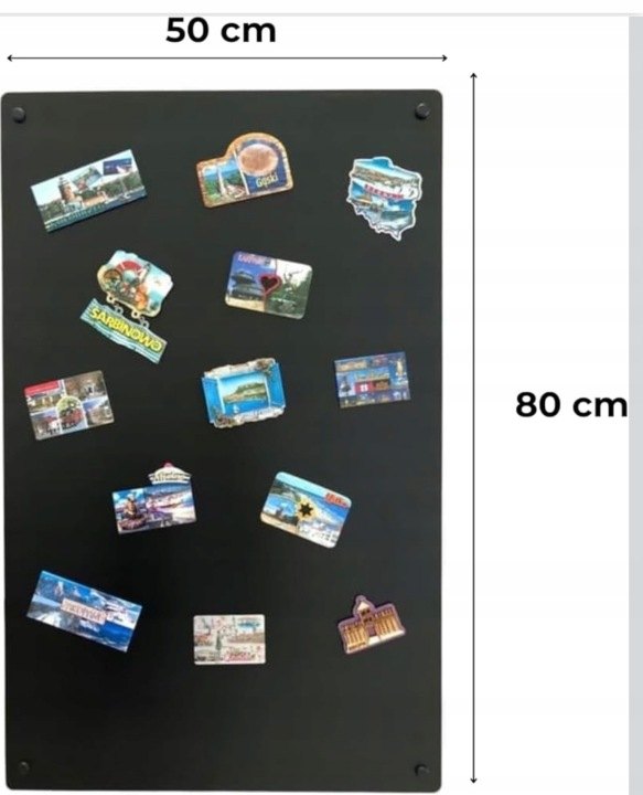 Čierna oceľová magnetická tabuľa 80 × 50 cm