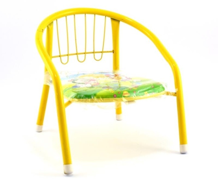MM Glass žltá detská stolička so zvukom – výška 36 cm