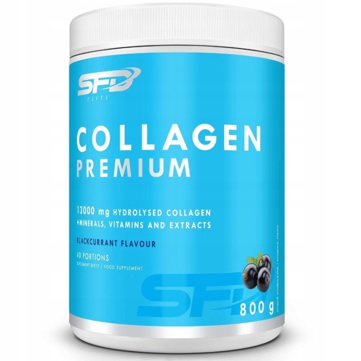 SFD KOLAGÉN PREMIUM 13000 mg 800 g – hydrolyzovaný kolagén s vitamínmi, minerálmi a príchuťou čierna ríbezľa