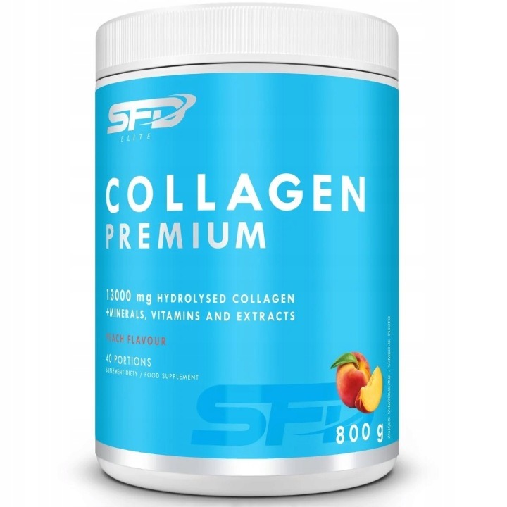 SFD KOLAGÉN PREMIUM 13 000 mg 800 g – hydrolyzovaný kolagén s vitamínmi, minerálmi a príchuťou broskyňa