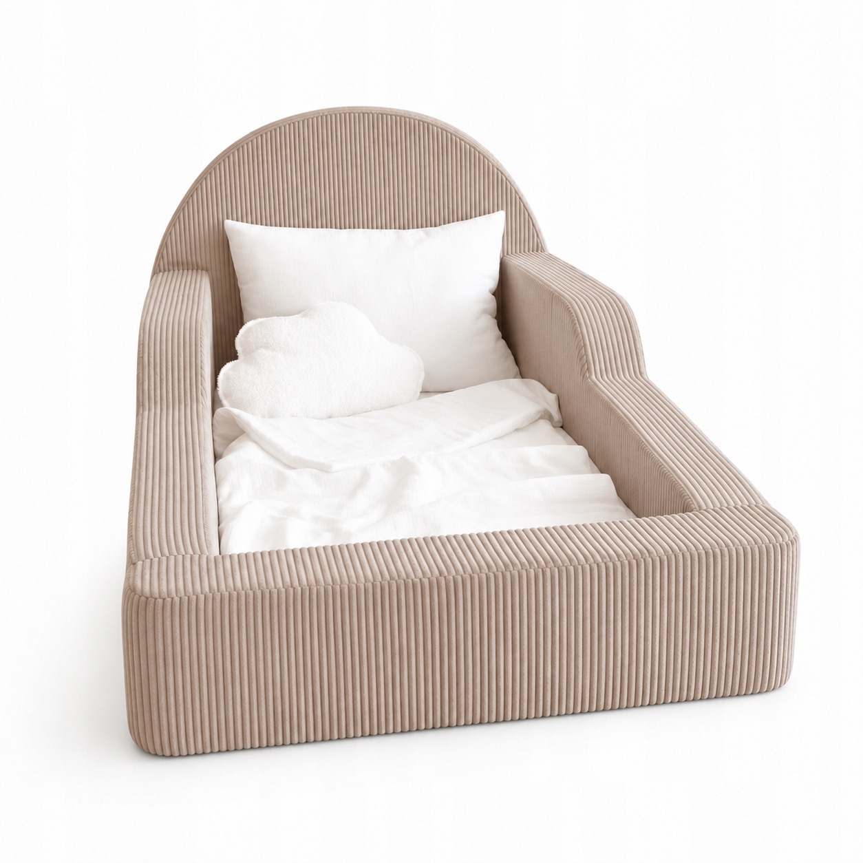 Béžová penová detská posteľ Monio for Kids 70 × 140 cm s matracom