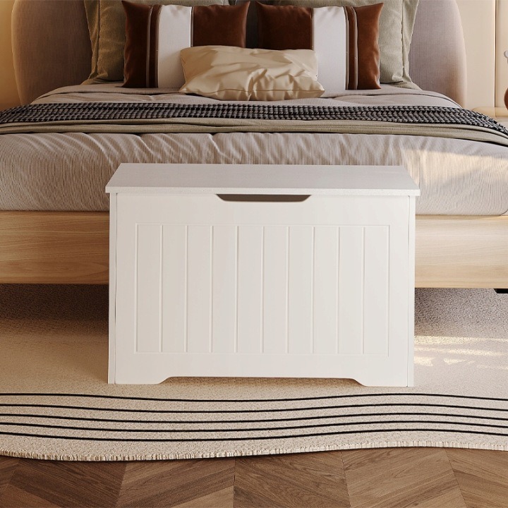Rebiko – biela úložná truhlica z MDF 76 × 40 × 48 cm