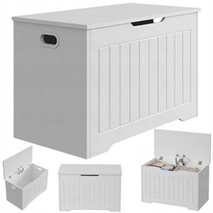 Rebiko – biela úložná truhlica z MDF 76 × 40 × 48 cm