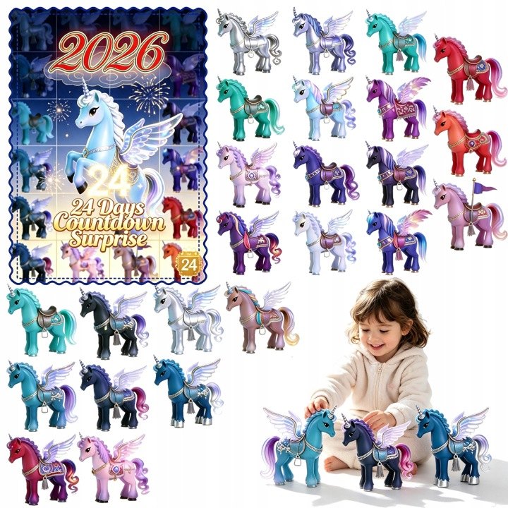 Adventný kalendár 2026 Jednorožec a Pegas s 24 figúrkami