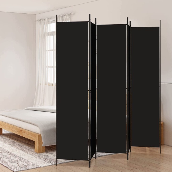 Čierny päťdielny paraván AH-350205, 250 × 220 cm