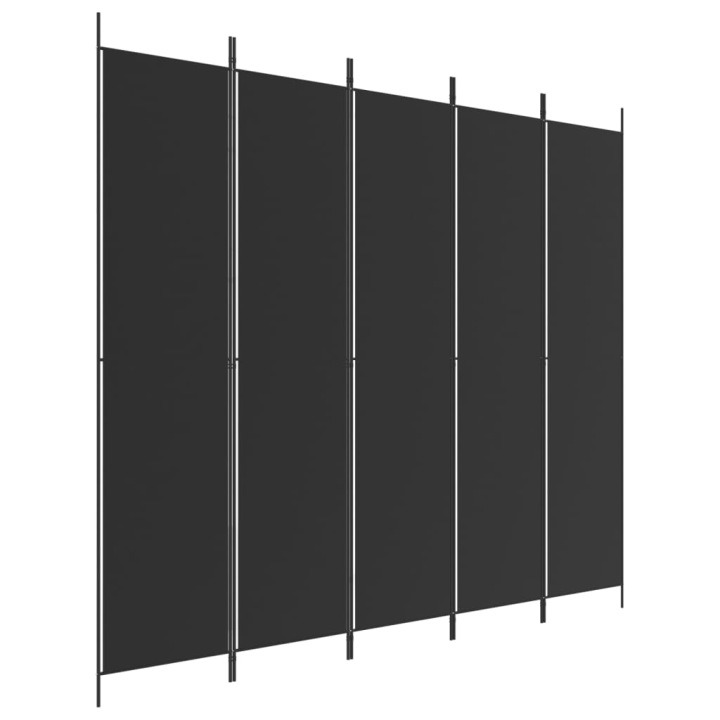 Čierny päťdielny paraván AH-350205, 250 × 220 cm