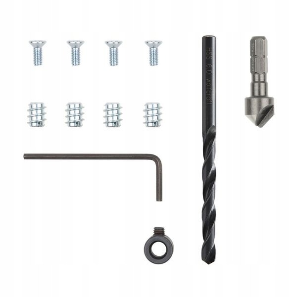 Wolfcraft 4657000 opravná súprava na miskové závesy, 2 × 11 dielov