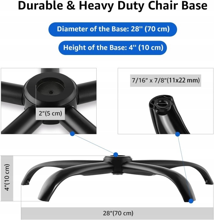 Čierna základňa ku kreslu ST16-NEW-700, priemer 70 cm