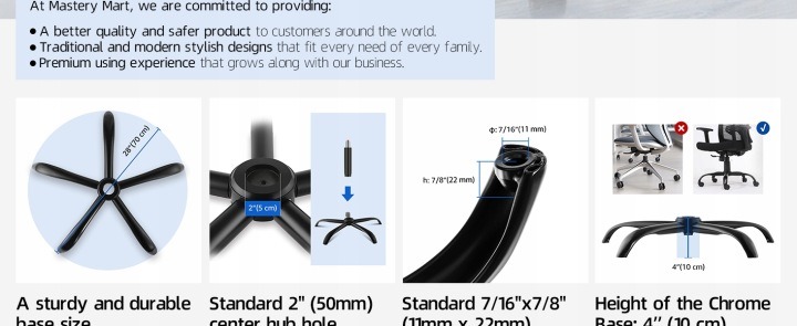 Čierna základňa ku kreslu ST16-NEW-700, priemer 70 cm