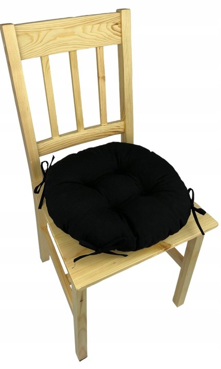 Čierne okrúhle podsedáky na stoličky – 4 ks, priemer približne 40 cm