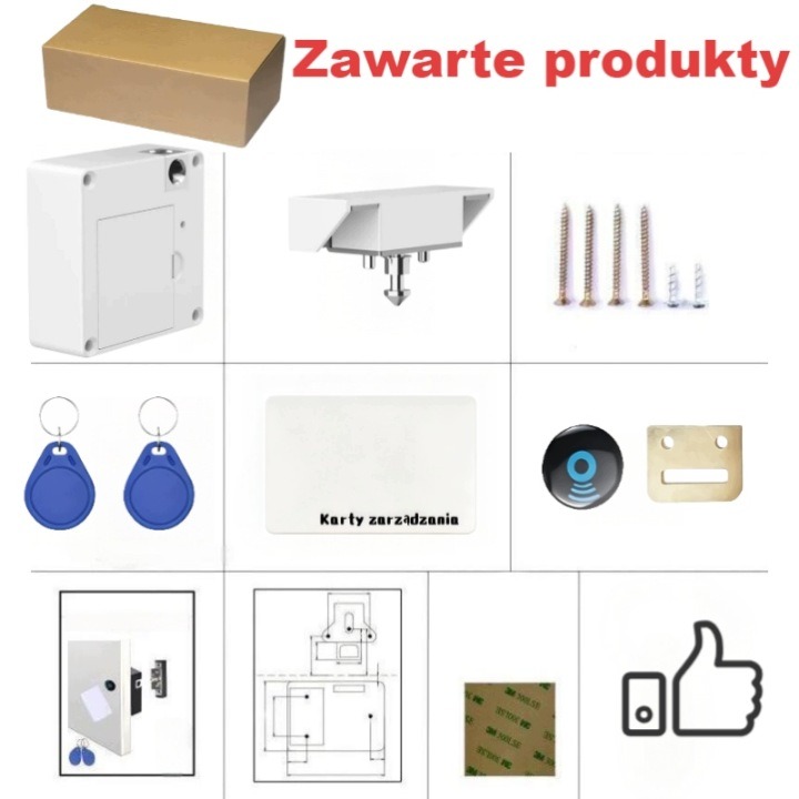 Dva skryté elektronické zámky RFID 76 × 76 mm