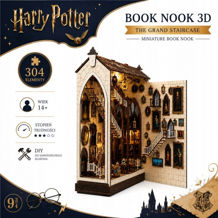 Harry Potter The Grand Staircase DIY book nook s LED, 304 dielov