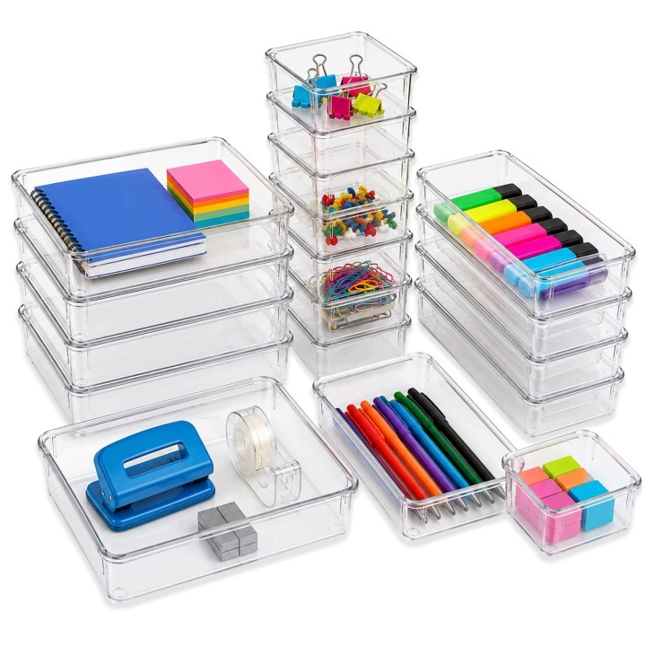 MEMFLOW priehľadné organizéry do zásuvky – súprava 25 ks