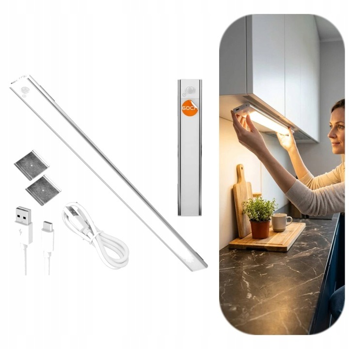 Smartled 7072 LED svetlo 60 cm so snímačom pohybu, nabíjateľné