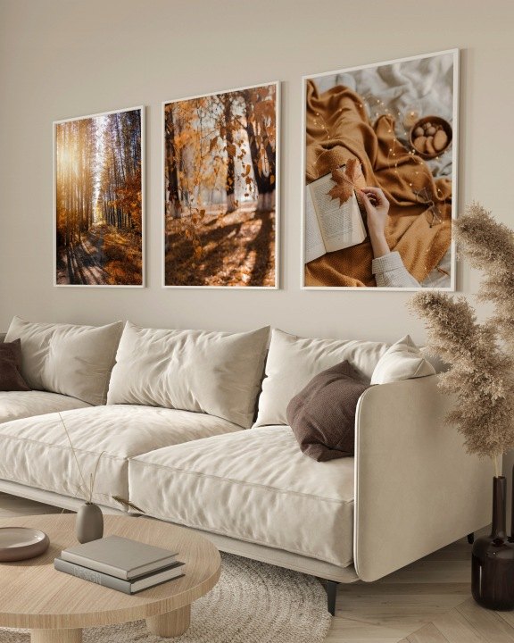 Sada 3 plagátov eviero s jesenným lesom 50 × 70 cm