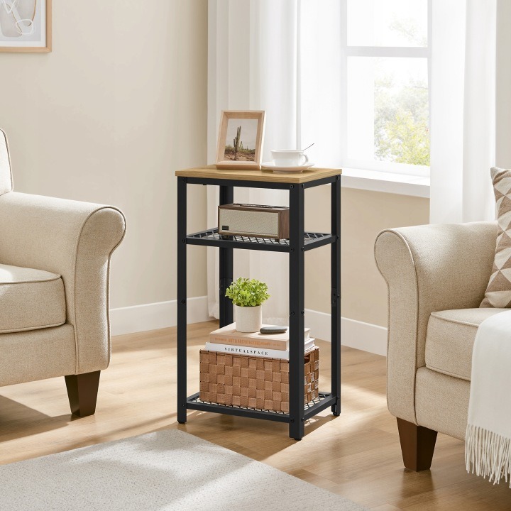 Odkladací stolík Songmics HOME LOFT s 3 úrovňami, dub artisan 40 × 30 × 75 cm