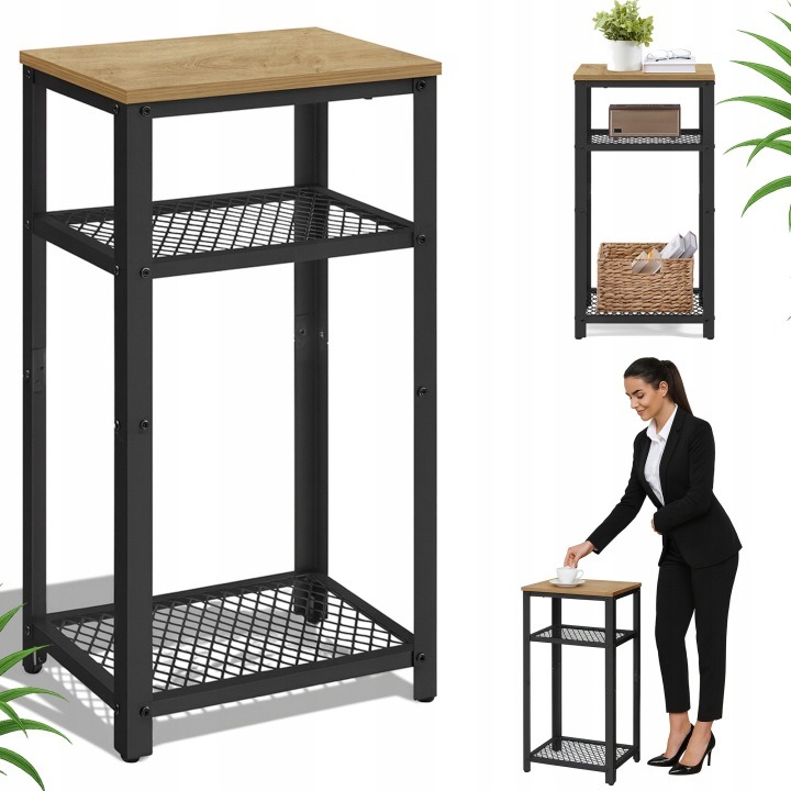 Odkladací stolík Songmics HOME LOFT s 3 úrovňami, dub artisan 40 × 30 × 75 cm