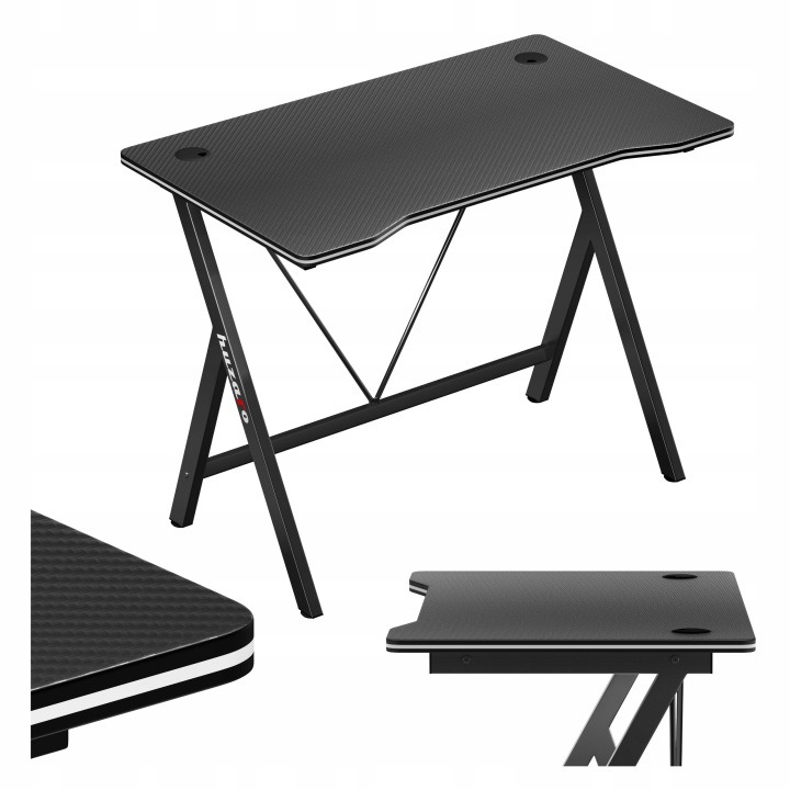 Čierny písací stôl Huzaro Hero 1.4 Black, 100 × 50 cm