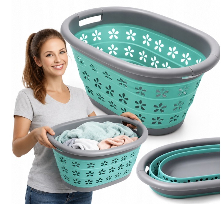Sada 2 skladacích košov SPI 55 po 25 l, výška po zložení 6 cm