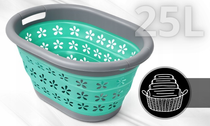 Sada 2 skladacích košov SPI 55 po 25 l, výška po zložení 6 cm