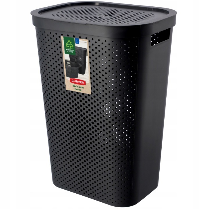 Curver Infinity Dots 245662 – kôš na bielizeň 60 l, antracitový