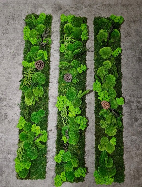 Nástenný panel zo stabilizovaného machu, 140 × 13 cm