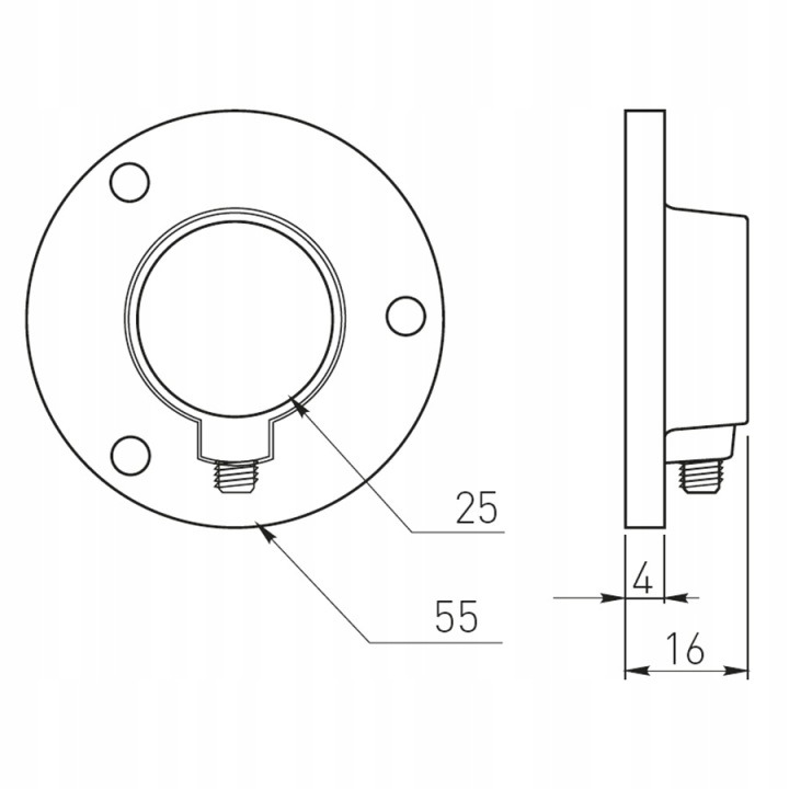 GTV R-25 chrómovaná rozeta na tyč Ø 25 mm, 100 kusov