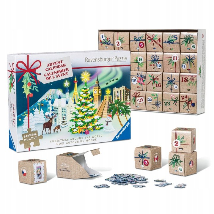 Ravensburger adventný kalendár s 24 vianočnými puzzle