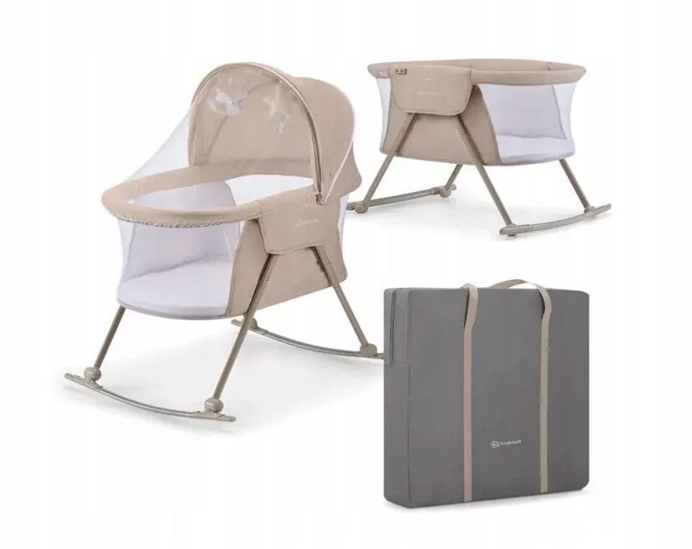 Cestovná postieľka s kolískou Kinderkraft LOVI Beige