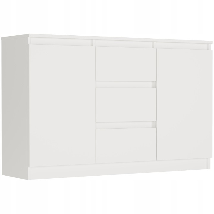 Framire R-120-S3 – biela komoda 120 cm s tromi zásuvkami