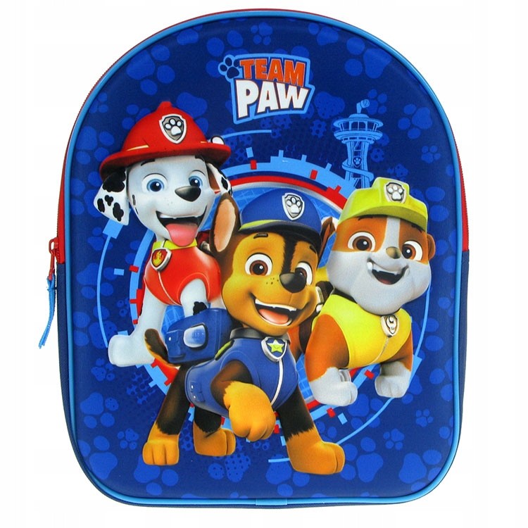 Detský 3D batoh Paw Patrol s postavami Chase, Marshall a Rubble