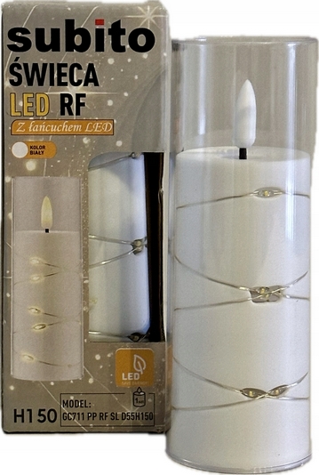 4 ks LED Sviece s Reťazkou 15cm Biela Farba