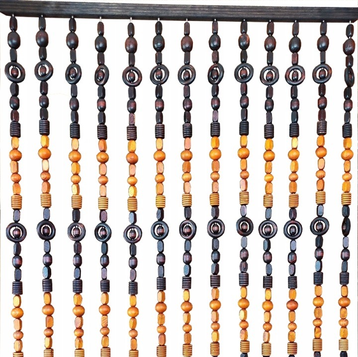 Drevená koráliková clona ZKG-001 do dverí, 80 × približne 200 cm