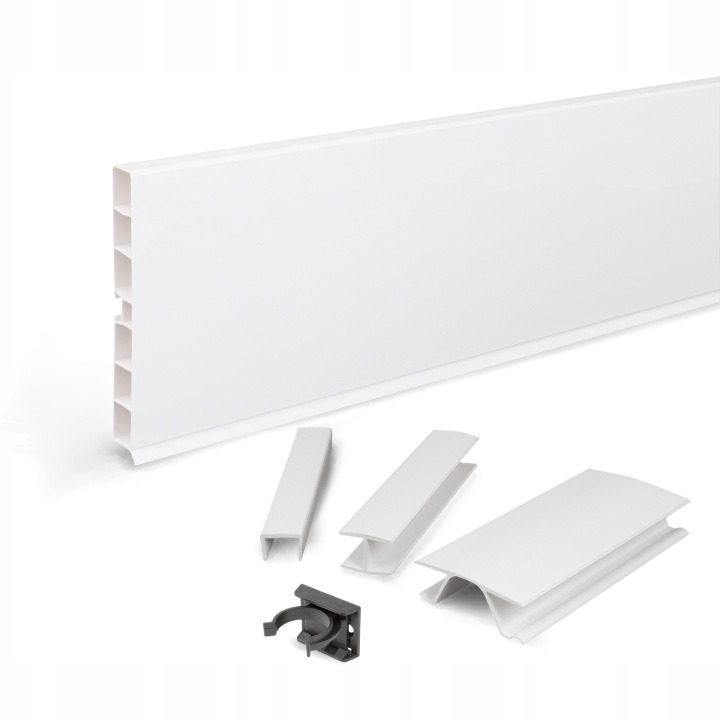 DQ-PP LCABP100.1.5 kuchynský sokel z PVC, biely lesk, 1,5 m × 100 mm
