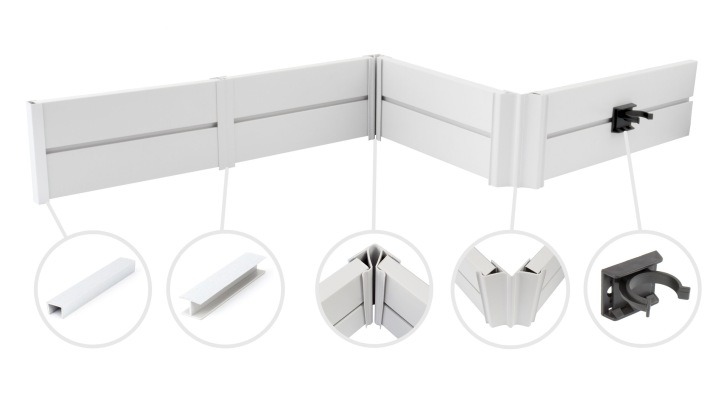 DQ-PP LCABP100.1.5 kuchynský sokel z PVC, biely lesk, 1,5 m × 100 mm