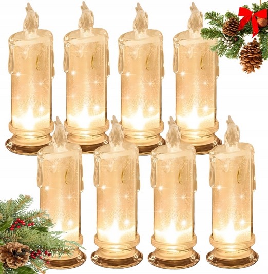 Sada 8 LED sviečok 15 cm - Nevyhasínajúca dekorácia pre váš dom!