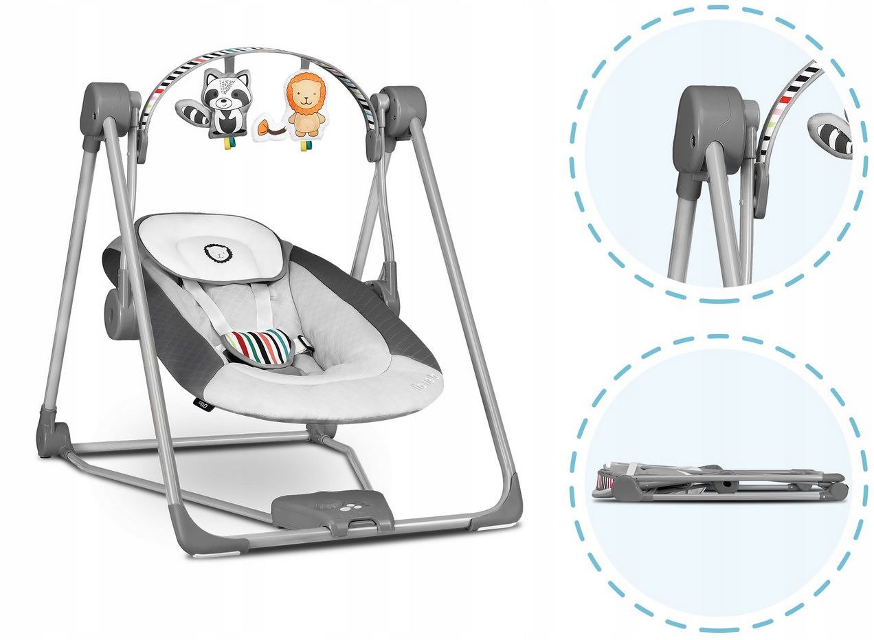 Elektrické detské hojdadlo Lionelo Otto Cozy Grey