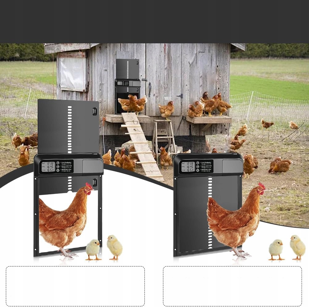 AUTOMATICKÉ HLINÍKOVÉ DVERE PRE KURIČ S ČASOVANÝM OTVÁRANÍM, VODOTESNÉ